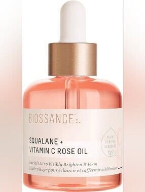 BIOSSANCE Squalane + Vitamin C Rose Advanced Facial Oil 0.5 FL OZ